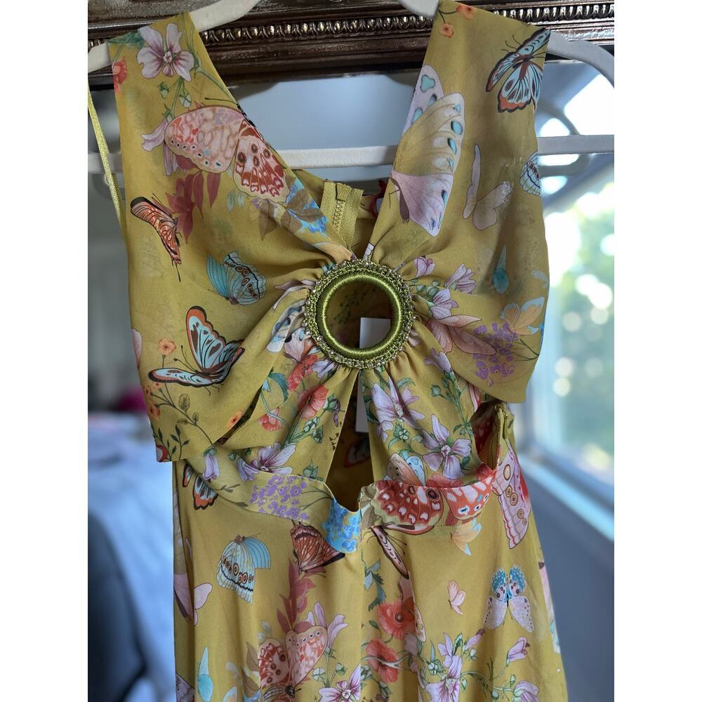 My Beachy Side Green Butterfly Begonia Cut-Out Dress Size Small NEW NWT - Picture 5 of 9